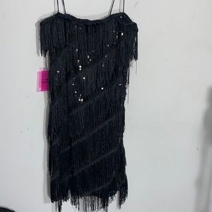 Beautiful black layered fringe trim